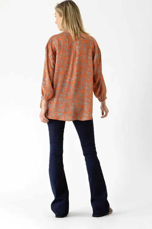 Floral Paisley Orange Darcy Shirt