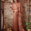 Floral Paisley Orange Palazzo Pant