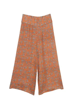 Floral Paisley Orange Palazzo Pant