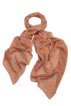 Floral Paisley Orange Scarf