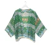 Folk Flowers Green Kimono