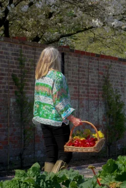 Folk Flowers Green Kimono