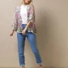 Folk Flowers Pink Kimono