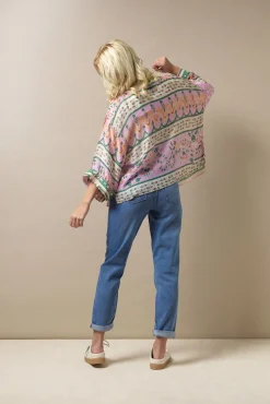 Folk Flowers Pink Kimono