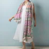 Folk Flowers Pink Scarf