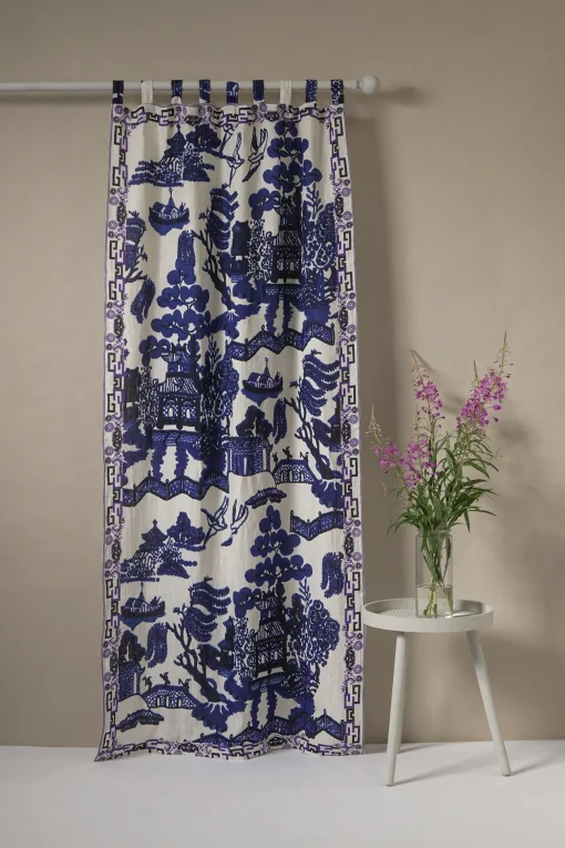 Giant Willow Blue Linen Panel