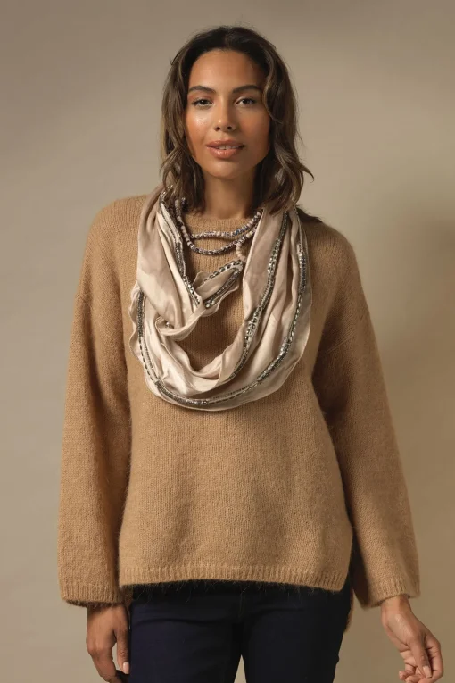 Indian Heritage Beige Necklace Scarf