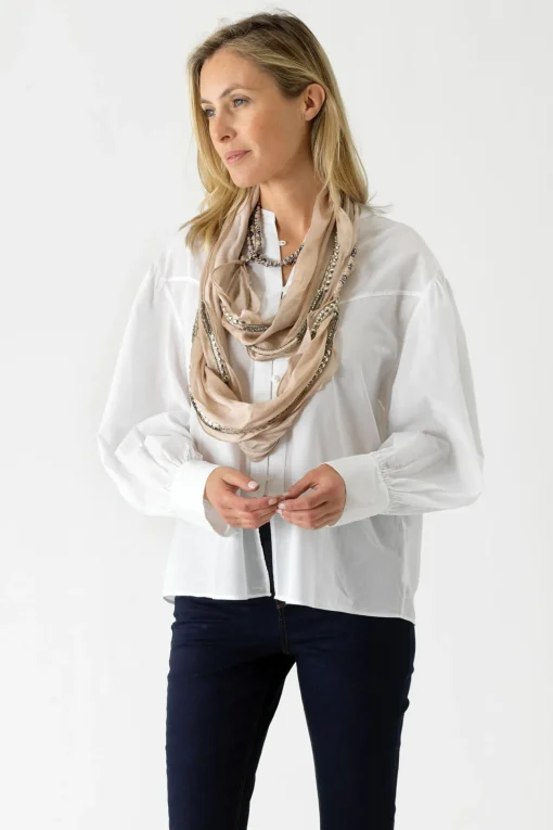 Indian Heritage Beige Necklace Scarf