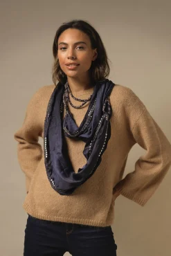 Indian Heritage Blue Necklace Scarf