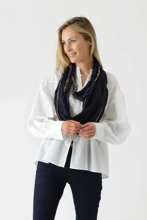 Indian Heritage Blue Necklace Scarf