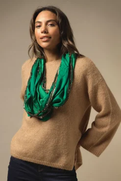 Indian Heritage Green Necklace Scarf