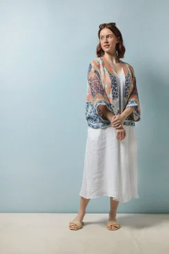 Indian Summer Blue Kimono