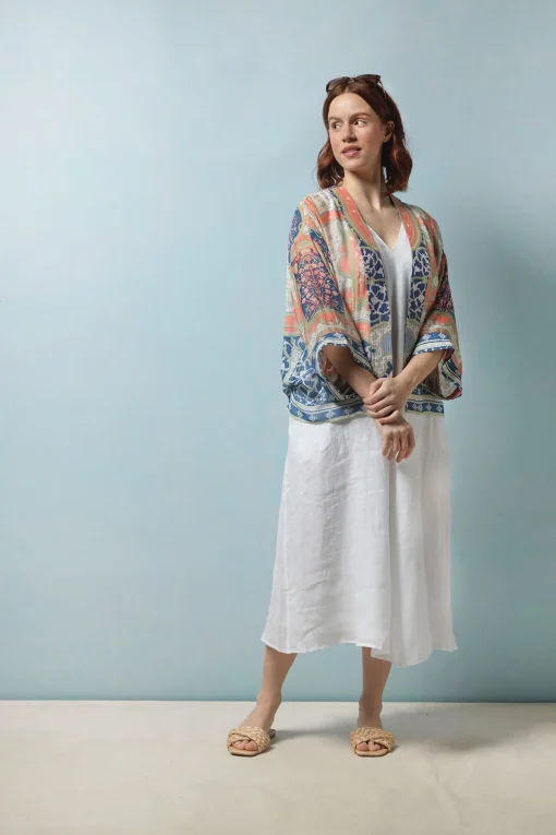 Indian Summer Blue Kimono