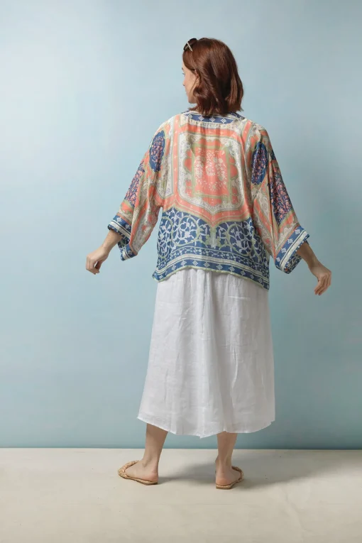 Indian Summer Blue Kimono