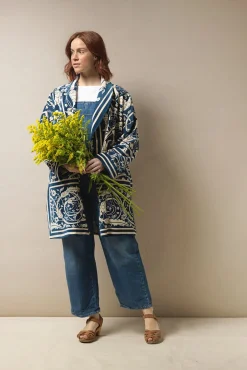 Jaipur Blue Velvet Boyfriend Jacket