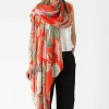 Kew Elderflower Red Scarf
