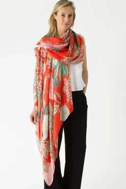Kew Elderflower Red Scarf