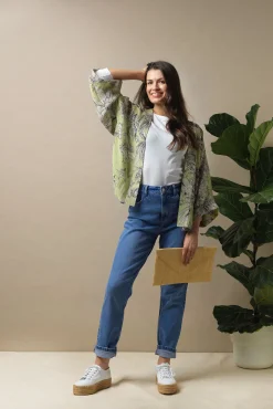 Kew Etched Floral Fern Kimono