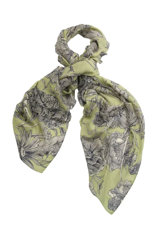 Kew Etched Floral Fern Scarf