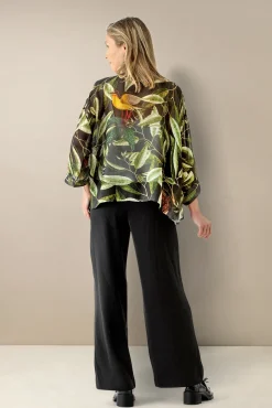 Kew Evergreen Black Kimono