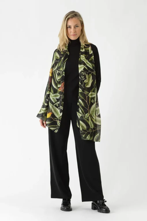 Kew Evergreen Black Scarf