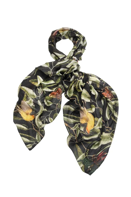 Kew Evergreen Black Scarf