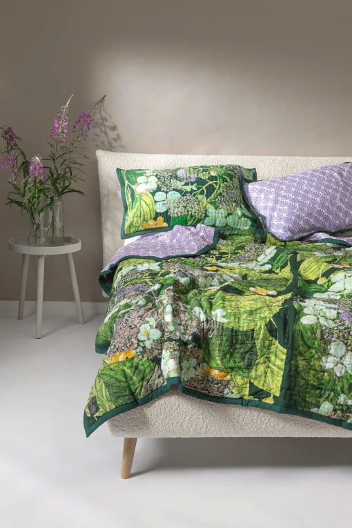 Kew Hydrangea Lime Bedspread