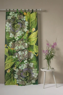 Kew Hydrangea Lime Linen Panel