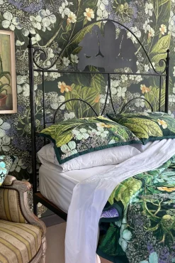 Kew Hydrangea Lime Pillow Shams