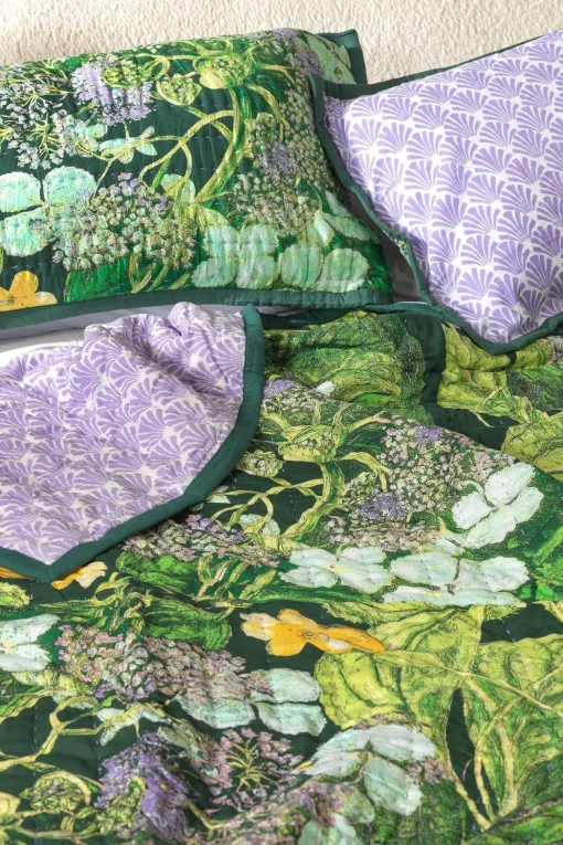 Kew Hydrangea Lime Pillow Shams