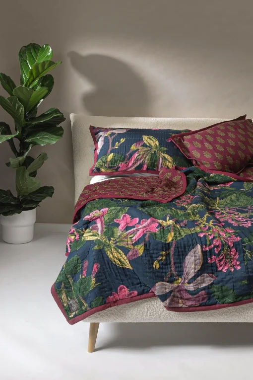 Kew Magnolia Blue Pillow Shams