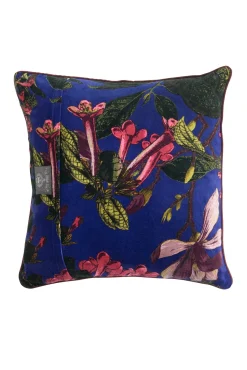 Kew Magnolia Purple Velvet Square Cushion
