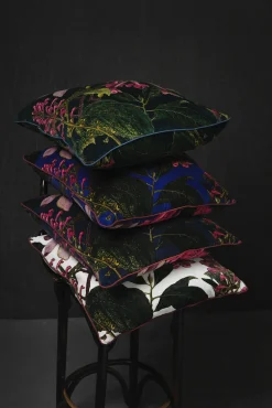 Kew Magnolia Purple Velvet Square Cushion