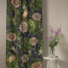 Kew Passion Flower Grey Linen Panel