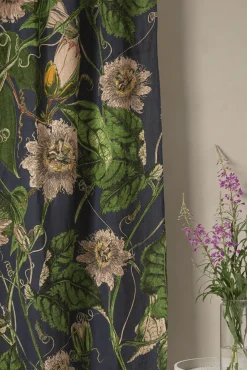 Kew Passion Flower Grey Linen Panel