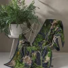 Kew Passion Flower Grey Velvet Throw