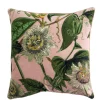 Kew Passion Flower Pink Velvet Square Cushion