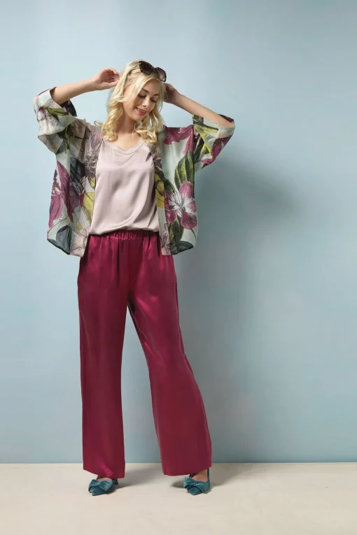Kew Protea Duck Egg Kimono