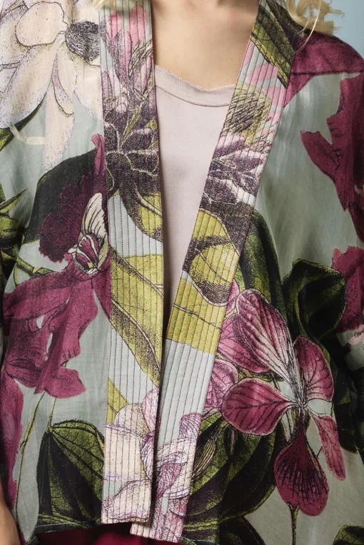 Kew Protea Duck Egg Kimono