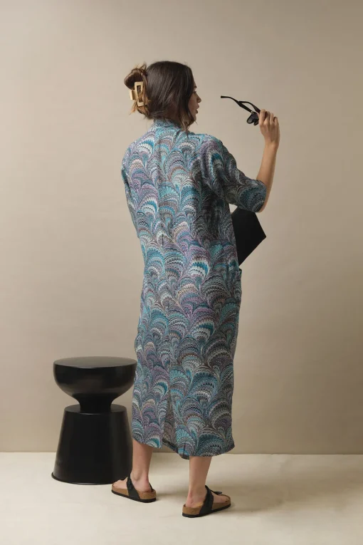 Marbled Blue Rachel Dress