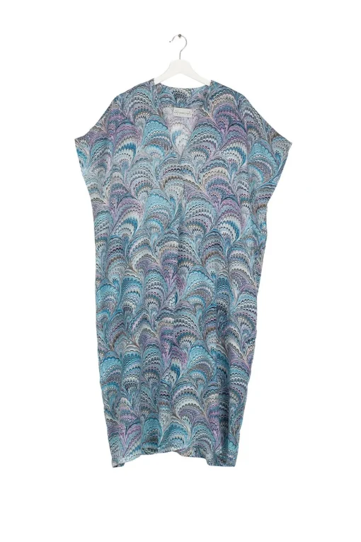 Marbled Blue Shift Dress