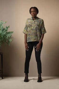 Marbled Green Pippa Top
