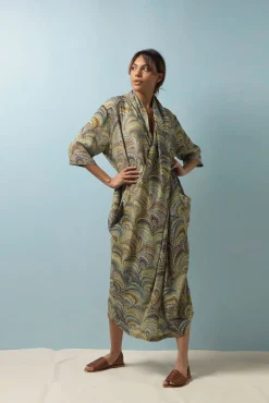 Marbled Green Rachel Dress