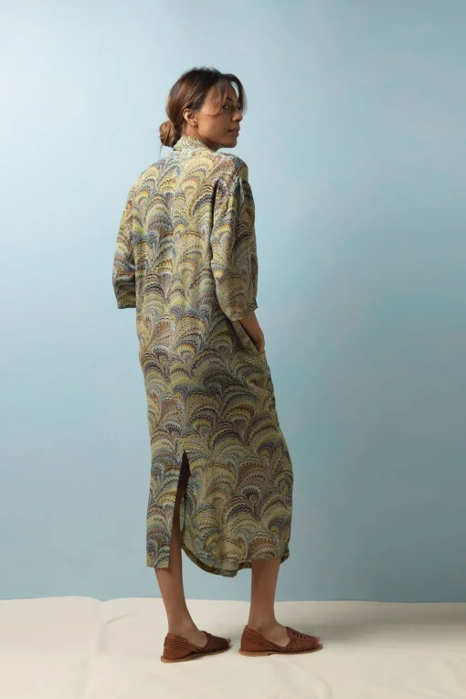 Marbled Green Rachel Dress