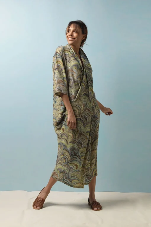 Marbled Green Rachel Dress