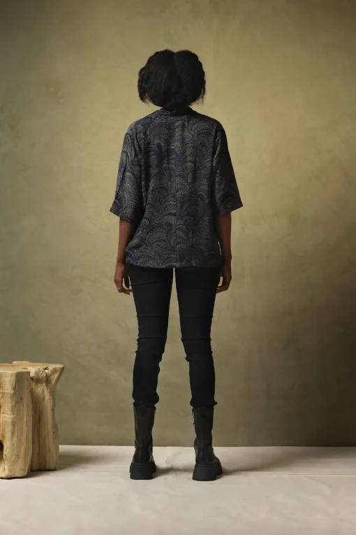 Marbled Indigo Rachel Top