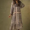 Mehndi Blue Boho Dress