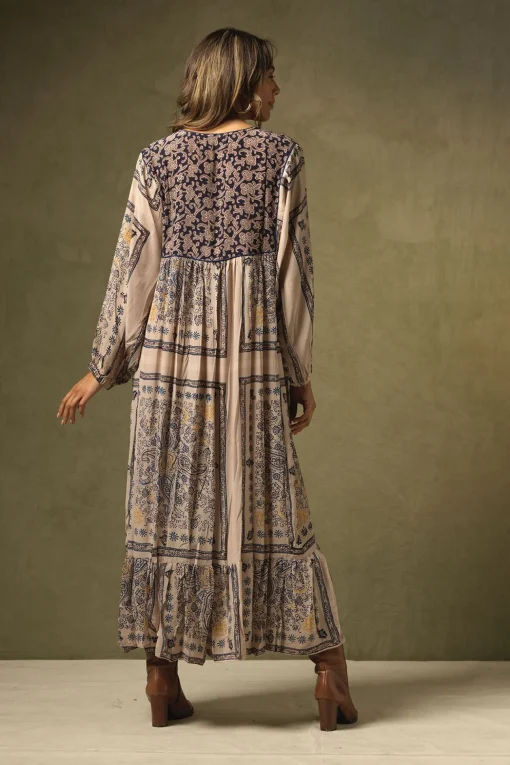 Mehndi Blue Boho Dress