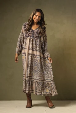 Mehndi Blue Boho Dress