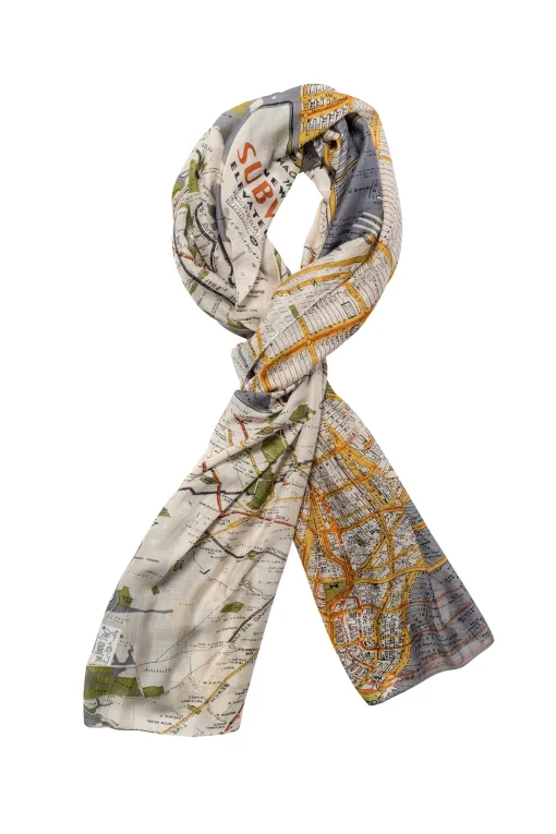 New York City Grey Map Scarf